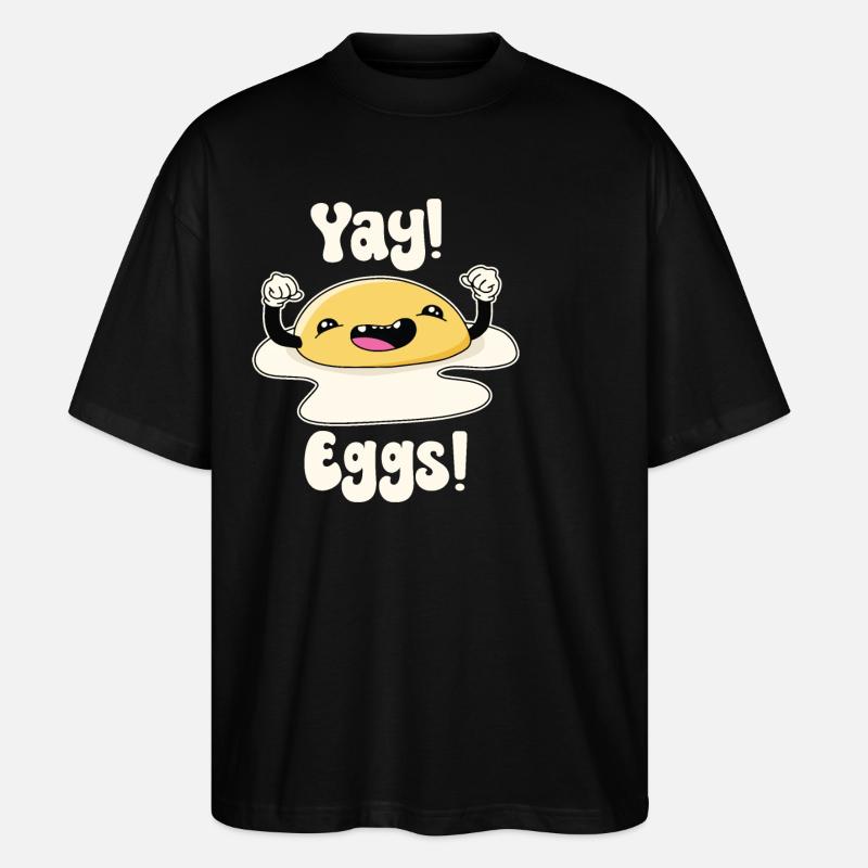 Yay Eggs - Stanley/Stella Oversized Unisex Organic T-shirt Blaster 2.0 - black