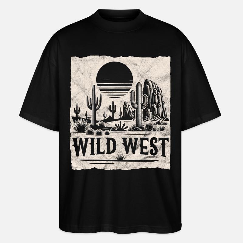 Wilder Westen - Stanley/Stella Oversized Unisex Bio T-Shirt Blaster 2.0 - Schwarz