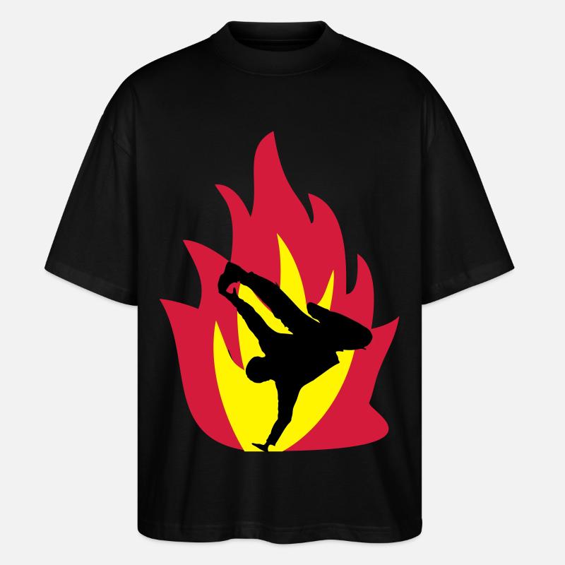 Breakdancer dans le feu - T-shirt bio Blaster 2.0 coupe oversize Stanley/Stella Unisexe - noir