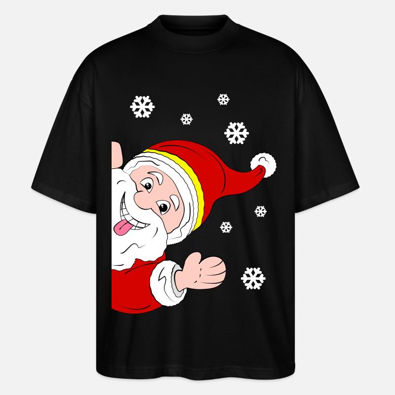 Froher Weihnachtsmann Schneegruß - Stanley/Stella Oversized Unisex Bio T-Shirt Blaster 2.0 - Schwarz