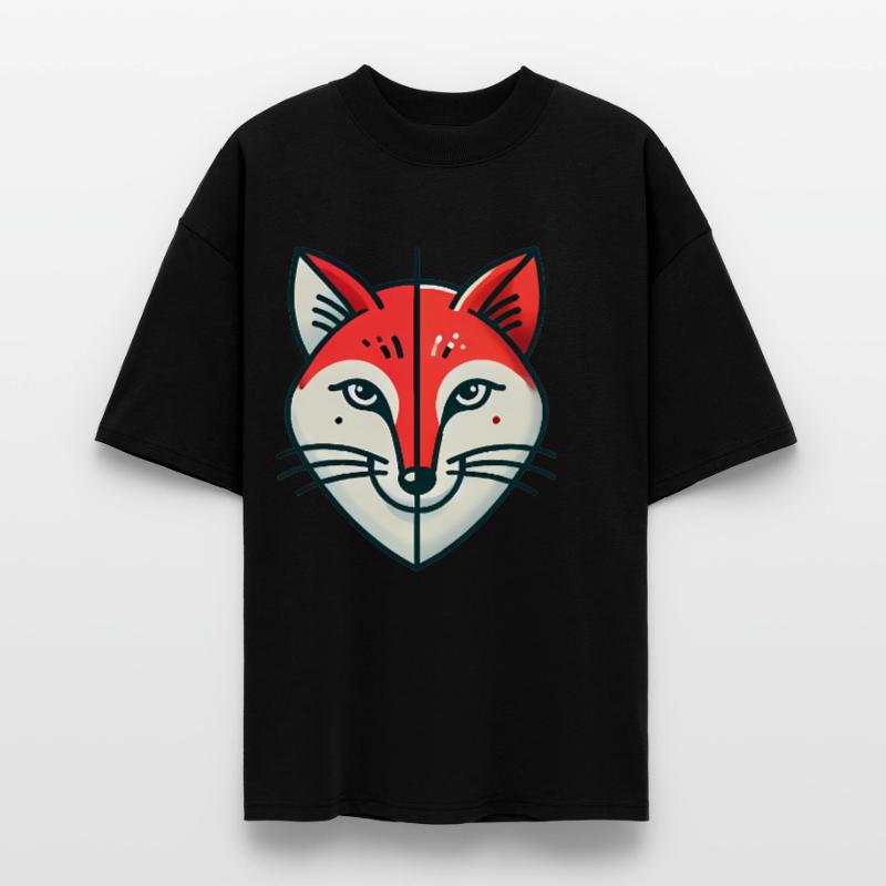 Geometric Split Fox Illustration Stanley/Stella Oversized Unisex Organic T-shirt Blaster 2.0