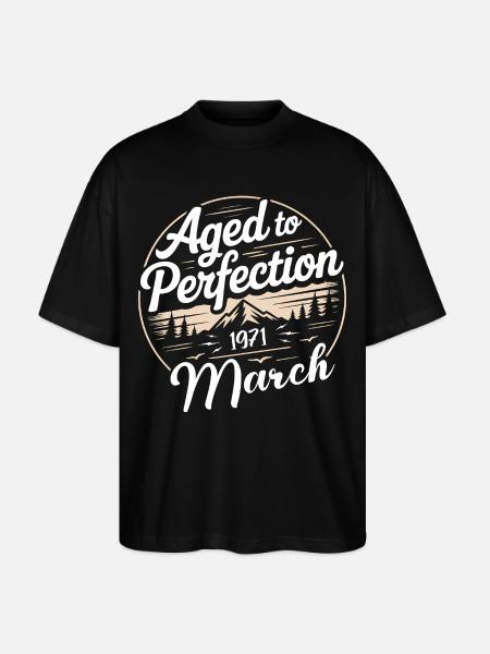 Birthday present march 1971 - Stanley/Stella Oversized Unisex Organic T-shirt Blaster 2.0 - black