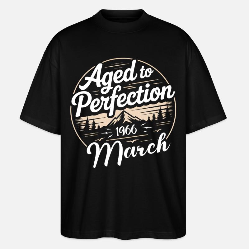 Birthday present march 1966 - Stanley/Stella Oversized Unisex Organic T-shirt Blaster 2.0 - black