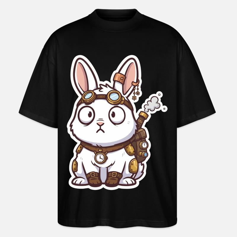 Steampunk Bunny Messenger Backpack Steam - Stanley/Stella Oversized Unisex Organic T-shirt Blaster 2.0 - black