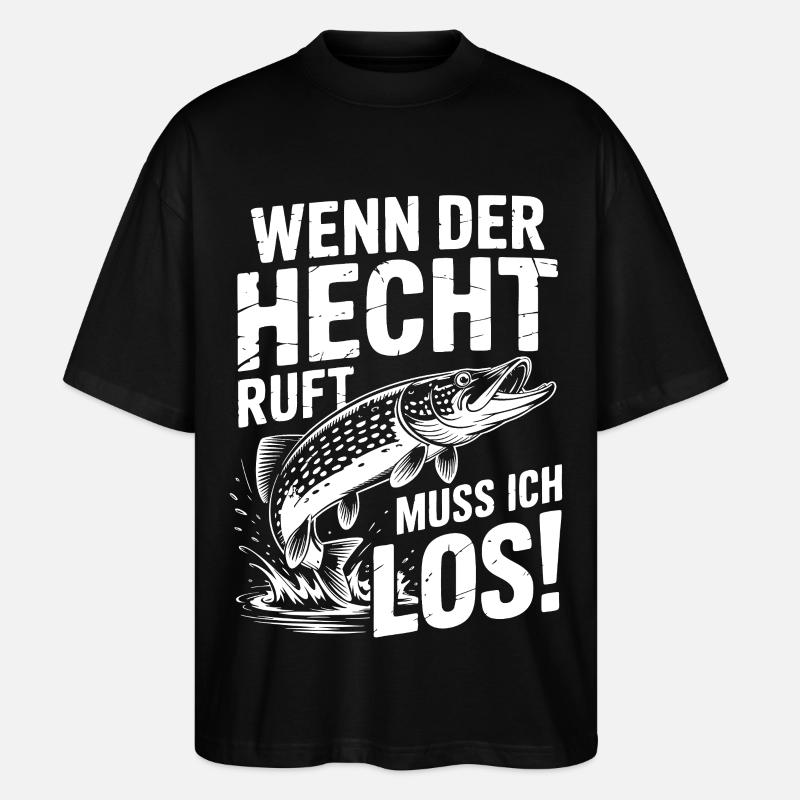 Der Hecht ruft! - Stanley/Stella Oversized Unisex Bio T-Shirt Blaster 2.0 - Schwarz