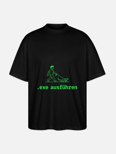 Exe ausführen Informatik Programming Geschenk - Stanley/Stella Oversized Unisex Bio T-Shirt Blaster 2.0 - Schwarz