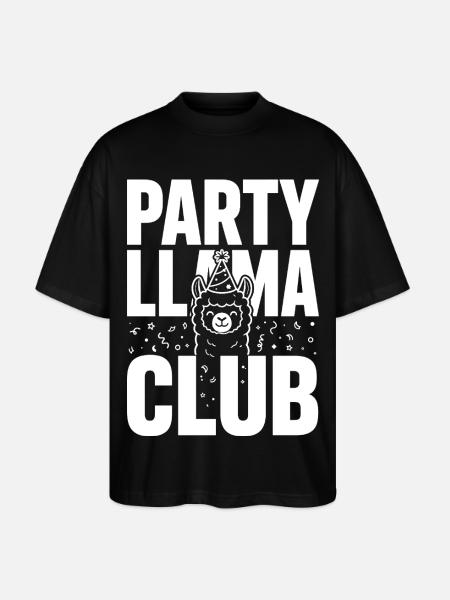 Party Llama Club – Feierlaune - Stanley/Stella Oversized Unisex Bio T-Shirt Blaster 2.0 - Schwarz