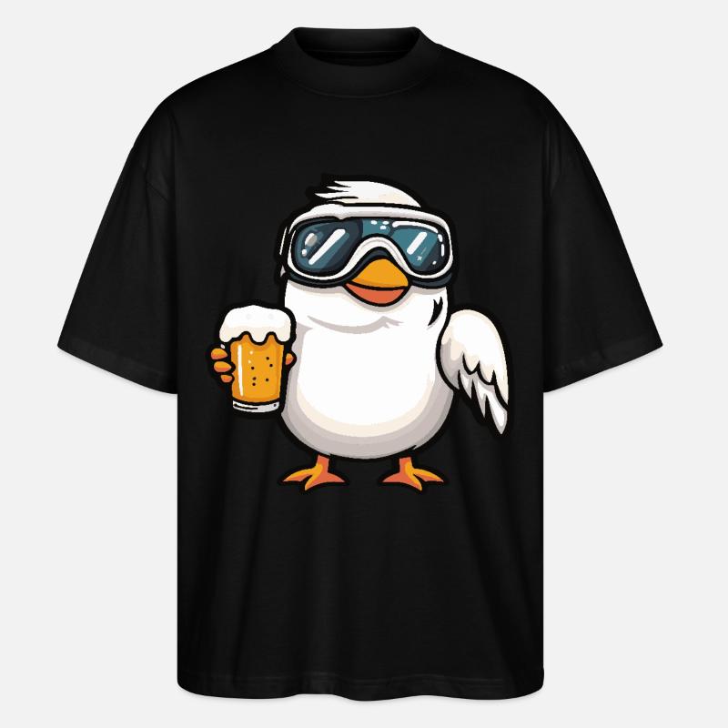 Taube Vogel Bière d’après-ski - T-shirt bio Blaster 2.0 coupe oversize Stanley/Stella Unisexe - noir