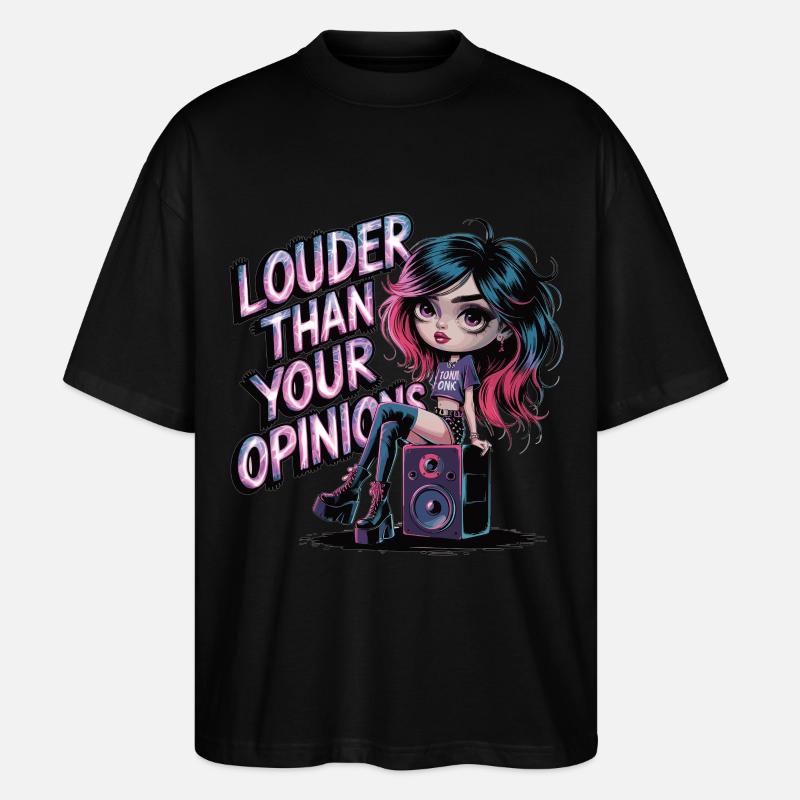 Głośniej niż twoja opinia – Punk & Goth Statement - Ekologiczne Koszulka Oversize Unisex Stanley/Stella Blaster 2.0 - czarny
