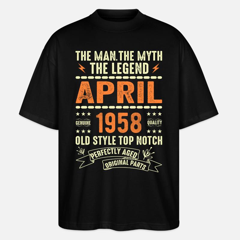 April 1958, APRIL 1958 - Stanley/Stella Oversized Unisex Organic T-shirt Blaster 2.0 - black