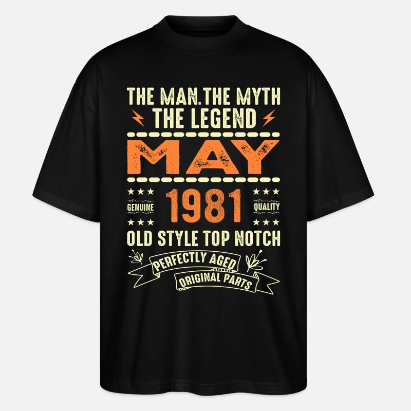 Anniversaire Mai 1981 - Mai 1981 - T-shirt bio Blaster 2.0 coupe oversize Stanley/Stella Unisexe - noir