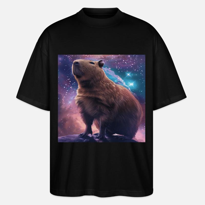 Capybara - T-shirt bio Blaster 2.0 coupe oversize Stanley/Stella Unisexe - noir