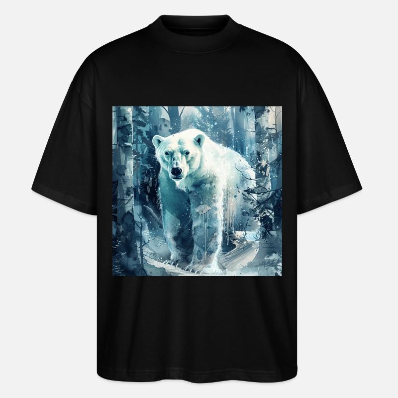 Ours blanc - T-shirt bio Blaster 2.0 coupe oversize Stanley/Stella Unisexe - noir