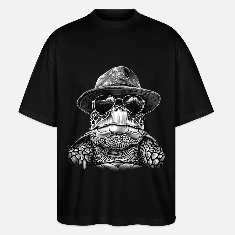 Schildkröte - Stanley/Stella Oversized Unisex Bio T-Shirt Blaster 2.0 - Schwarz