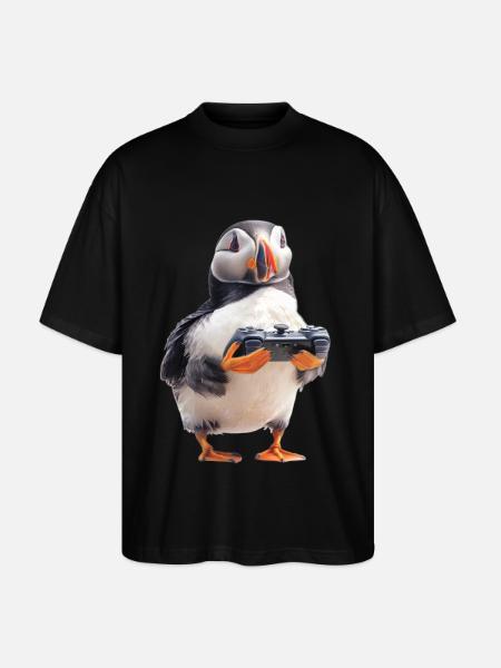 Puffin - Stanley/Stella Oversized Unisex Organic T-shirt Blaster 2.0 - black