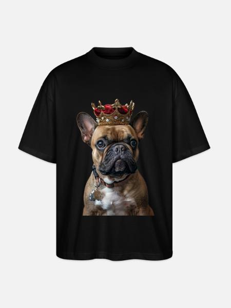 French Bulldog - Stanley/Stella Oversized Unisex Organic T-shirt Blaster 2.0 - black