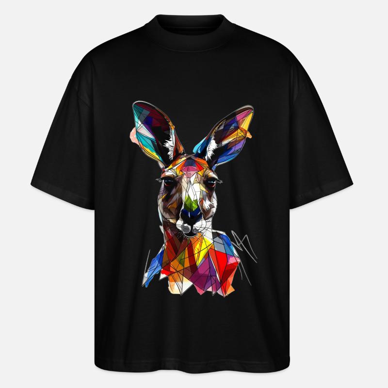 Känguru - Stanley/Stella Oversized Unisex Bio T-Shirt Blaster 2.0 - Schwarz