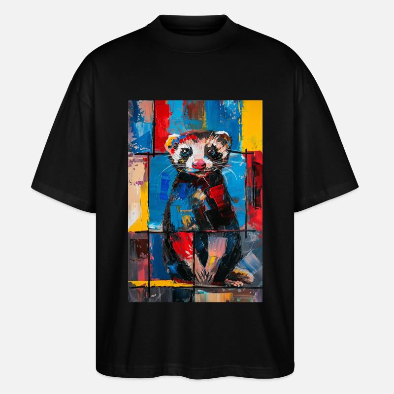 Frettchen - Stanley/Stella Oversized Unisex Bio T-Shirt Blaster 2.0 - Schwarz