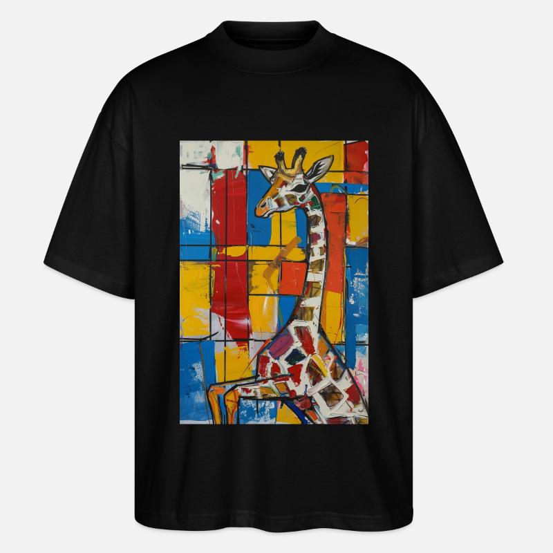Giraffe - Stanley/Stella Oversized Unisex Bio T-Shirt Blaster 2.0 - Schwarz