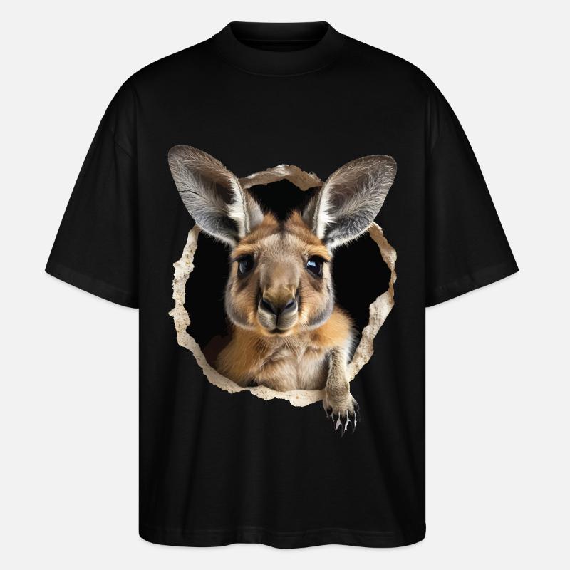 Känguru - Stanley/Stella Oversized Unisex Bio T-Shirt Blaster 2.0 - Schwarz