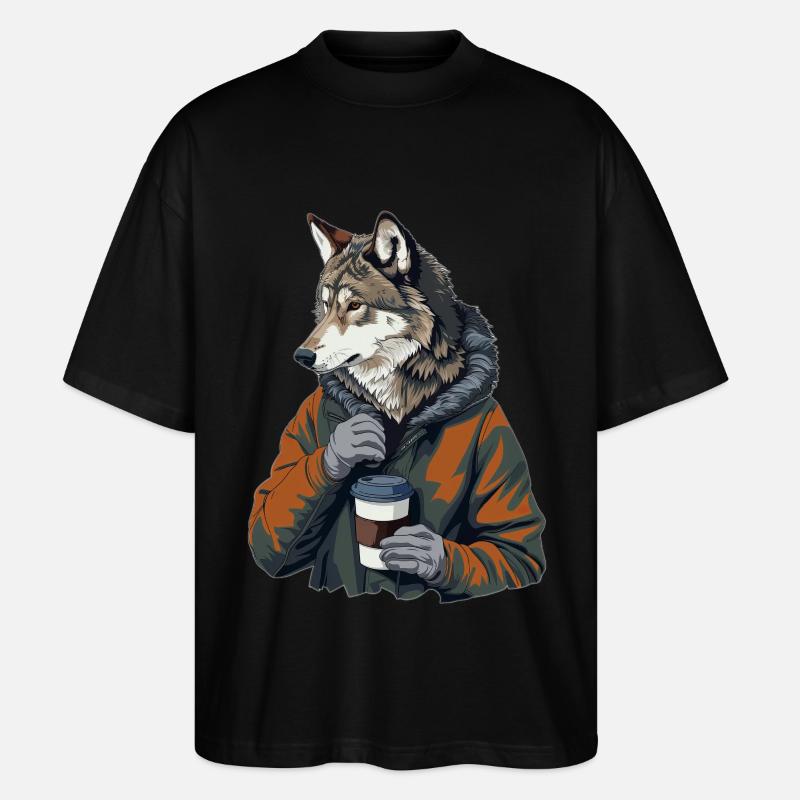 Loup - T-shirt bio Blaster 2.0 coupe oversize Stanley/Stella Unisexe - noir