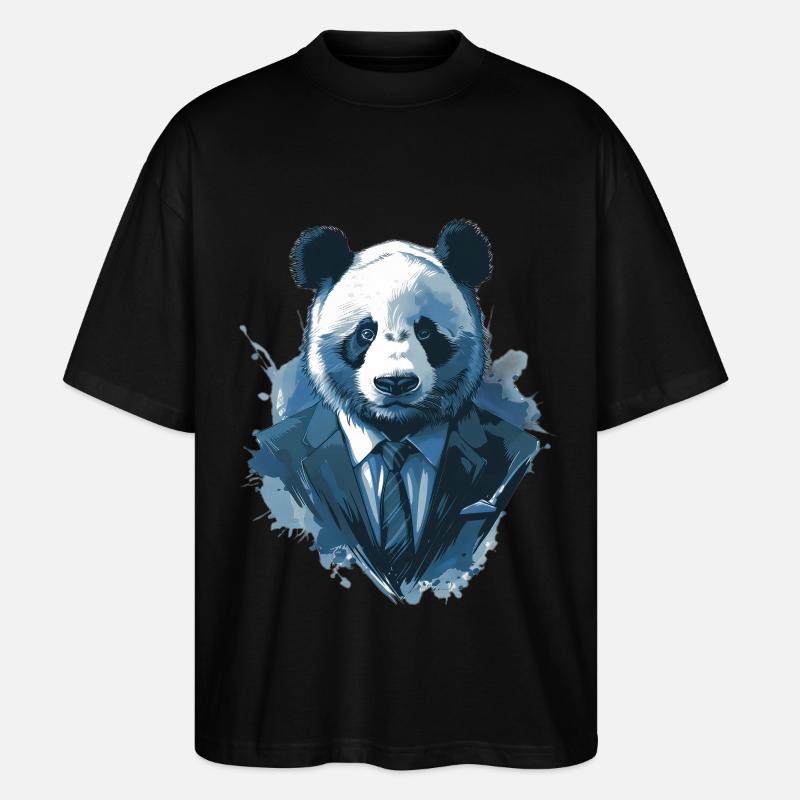 Panda - Stanley/Stella Oversized Unisex Organic T-shirt Blaster 2.0 - black