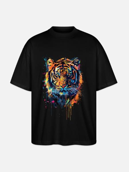 Tiger - Stanley/Stella Oversized Unisex Organic T-shirt Blaster 2.0 - black