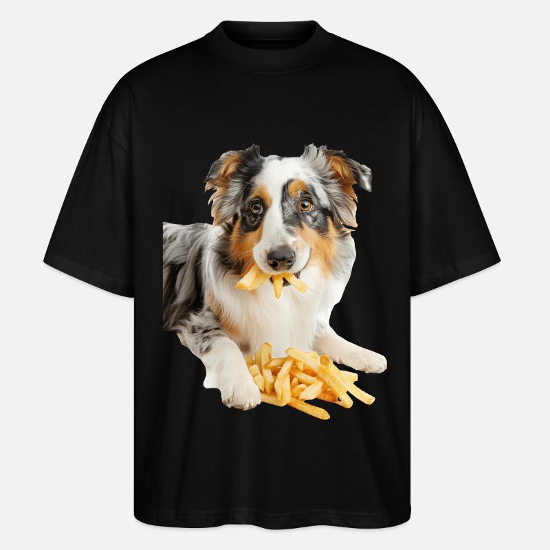 Australischer Schäferhund - Stanley/Stella Oversized Unisex Bio T-Shirt Blaster 2.0 - Schwarz