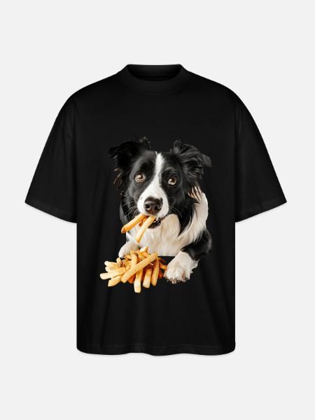 Border Collie - Stanley/Stella Oversized Unisex Organic T-shirt Blaster 2.0 - black
