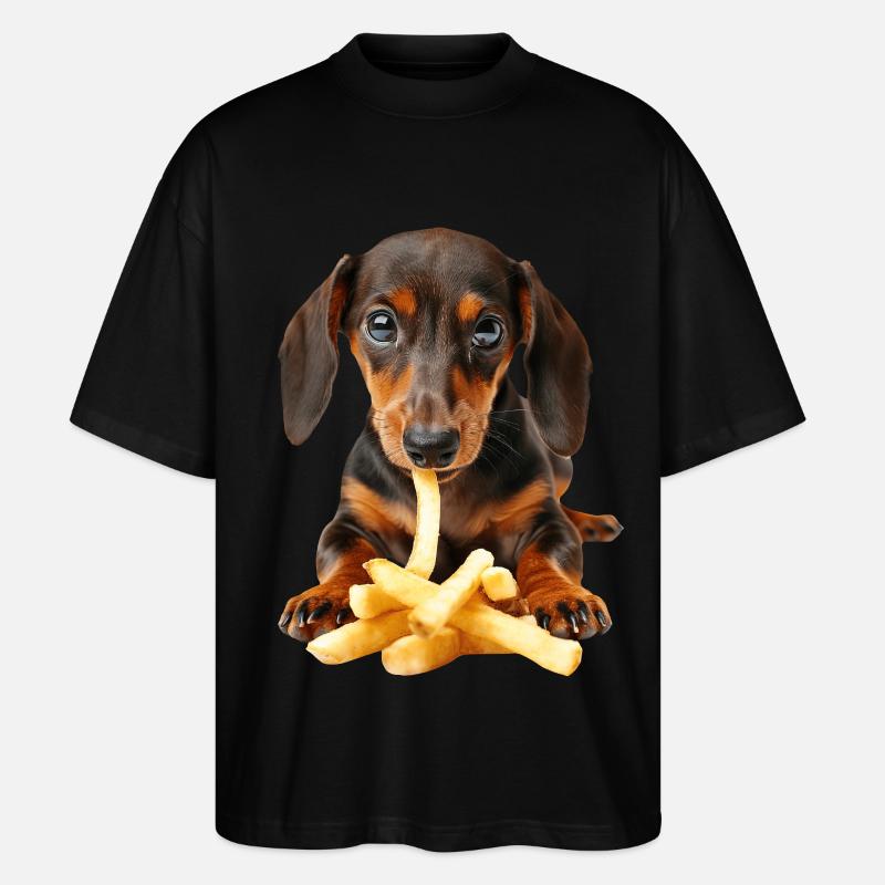 Dachshund - Stanley/Stella Oversized Unisex Organic T-shirt Blaster 2.0 - black