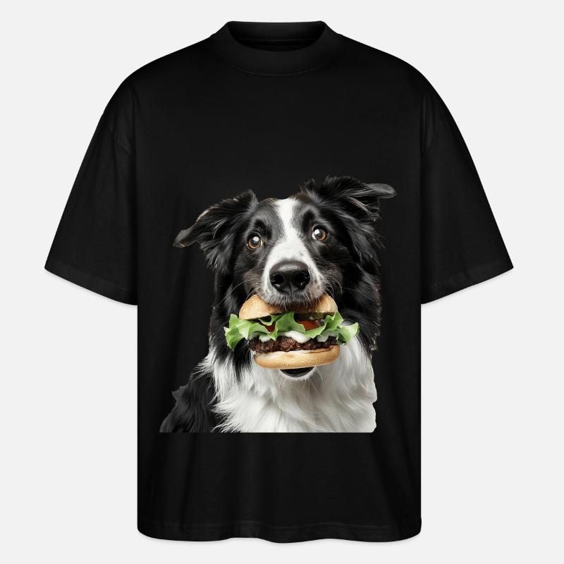 Border Collie - Stanley/Stella Oversized Unisex Bio T-Shirt Blaster 2.0 - Schwarz
