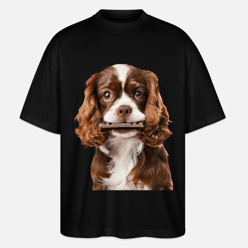 Cavalier King Spaniel - Stanley/Stella Oversized Unisex Bio T-Shirt Blaster 2.0 - Schwarz
