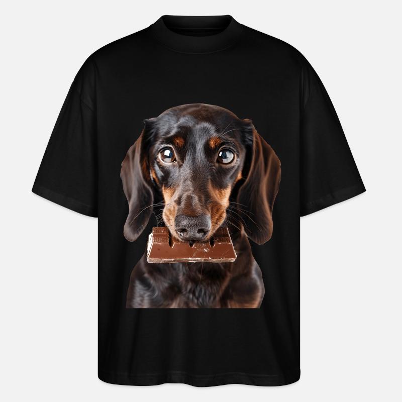 Dachshund - Stanley/Stella Oversized Unisex Organic T-shirt Blaster 2.0 - black