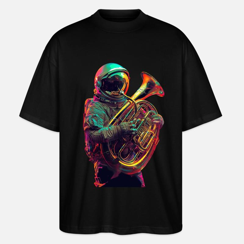 Astronaut Tuba - Stanley/Stella Oversized Unisex Bio T-Shirt Blaster 2.0 - Schwarz