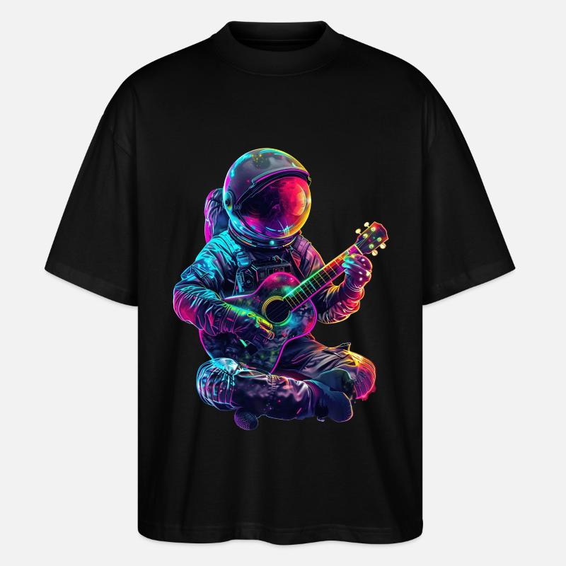 Astronauten Ukulele - Stanley/Stella Oversized Unisex Bio T-Shirt Blaster 2.0 - Schwarz