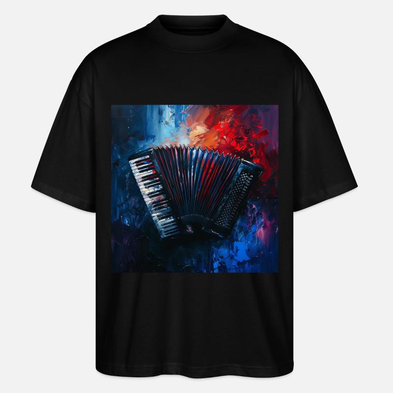 Akkordeon - Stanley/Stella Oversized Unisex Bio T-Shirt Blaster 2.0 - Schwarz