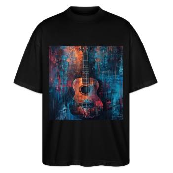 Ukulele - Stanley/Stella Oversized Unisex Organic T-shirt Blaster 2.0 - black - Front - Alina (178cm) & Michal (187cm)