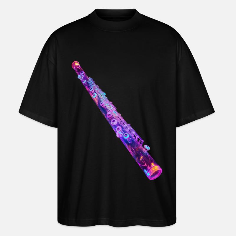 Querflöte - Stanley/Stella Oversized Unisex Bio T-Shirt Blaster 2.0 - Schwarz