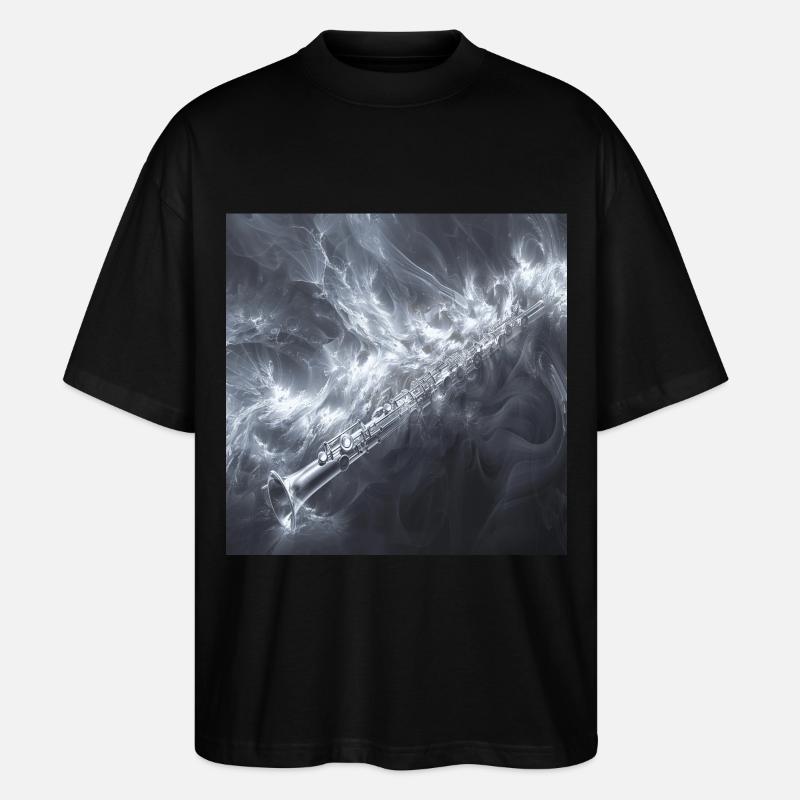 Querflöte - Stanley/Stella Oversized Unisex Bio T-Shirt Blaster 2.0 - Schwarz