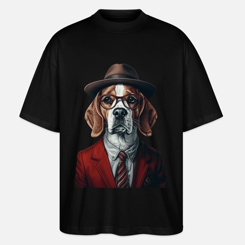 Beagle - Stanley/Stella Oversized Unisex Bio T-Shirt Blaster 2.0 - Schwarz