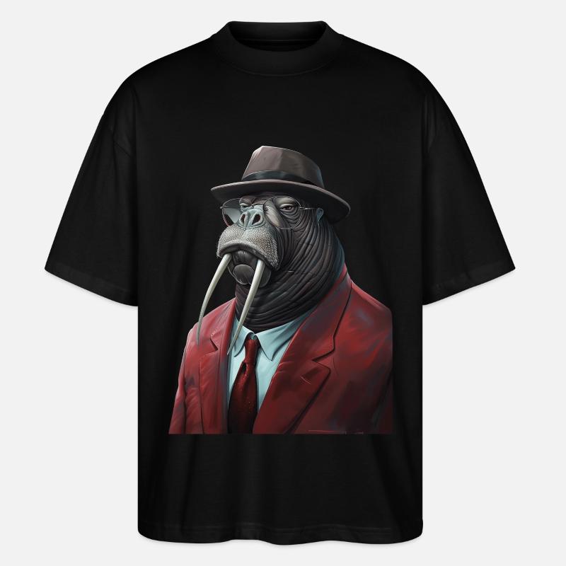Walross - Stanley/Stella Oversized Unisex Bio T-Shirt Blaster 2.0 - Schwarz
