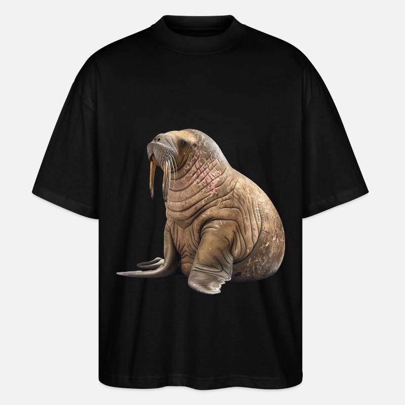 Walross - Stanley/Stella Oversized Unisex Bio T-Shirt Blaster 2.0 - Schwarz