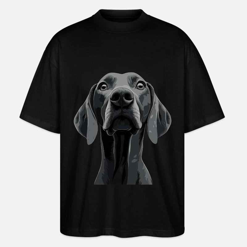 Weimaraner - Stanley/Stella Oversized Unisex Bio T-Shirt Blaster 2.0 - Schwarz