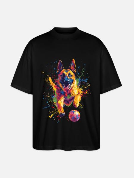 Belgischer Malinois - Stanley/Stella Oversized Unisex Bio T-Shirt Blaster 2.0 - Schwarz
