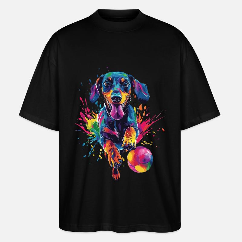 Dackel - Stanley/Stella Oversized Unisex Bio T-Shirt Blaster 2.0 - Schwarz