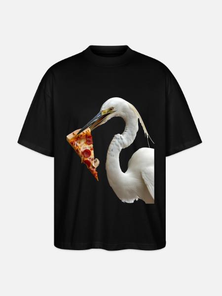 Reiher Vogel - Stanley/Stella Oversized Unisex Bio T-Shirt Blaster 2.0 - Schwarz