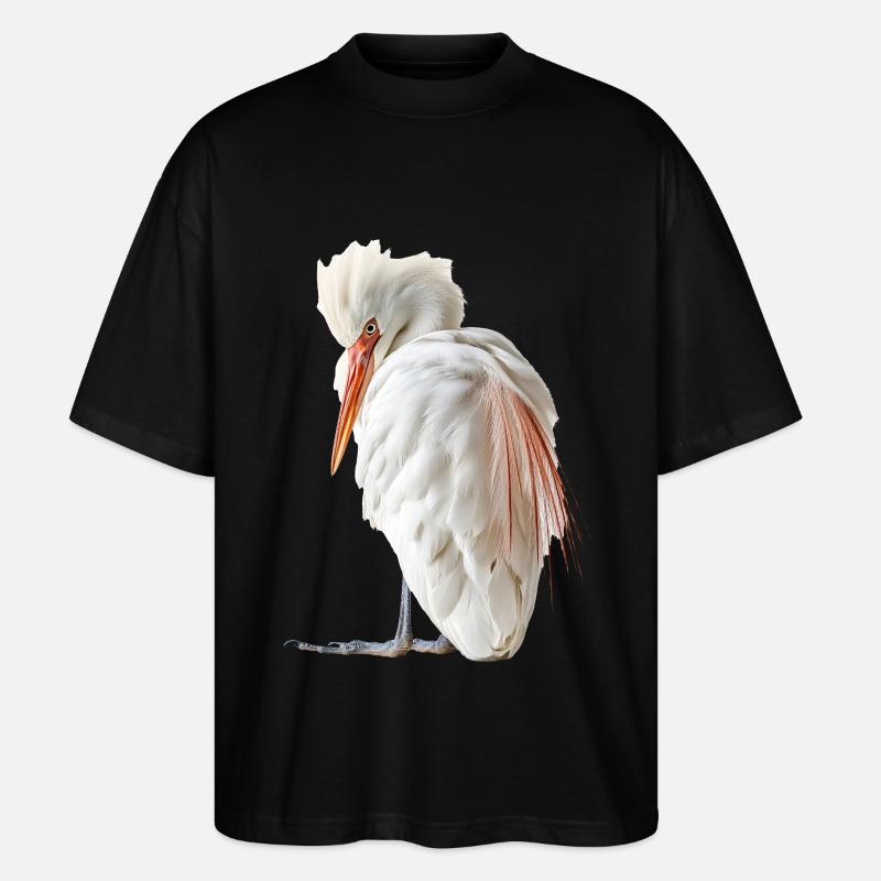 Reiher Vogel - Stanley/Stella Oversized Unisex Bio T-Shirt Blaster 2.0 - Schwarz