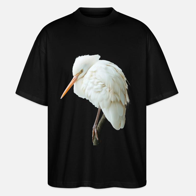 Reiher Vogel - Stanley/Stella Oversized Unisex Bio T-Shirt Blaster 2.0 - Schwarz