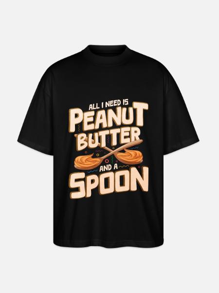 Erdnussbutter - Stanley/Stella Oversized Unisex Bio T-Shirt Blaster 2.0 - Schwarz