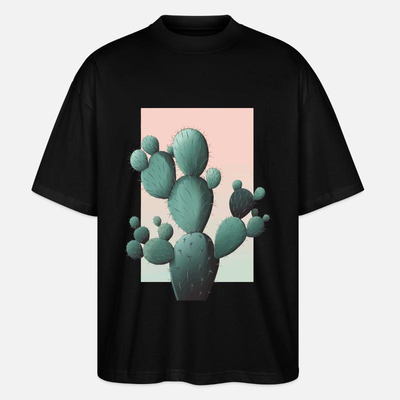Kaktus - Stanley/Stella Oversized Unisex Bio T-Shirt Blaster 2.0 - Schwarz